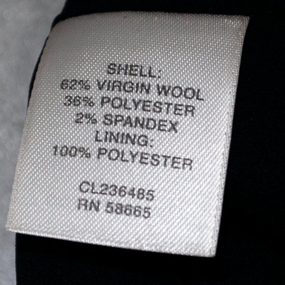 Classiques Entier Wool Blend Pencil Skirt Womens 6 Black Back Pleated Work BB04X - Picture 6 of 6